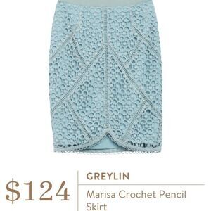GRELYIN Marisa Crochet Pencil Skirt